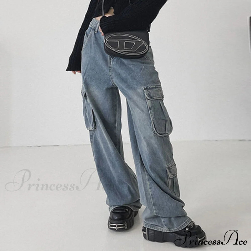 Wide Leg High Waist Straight Trousers Overalls