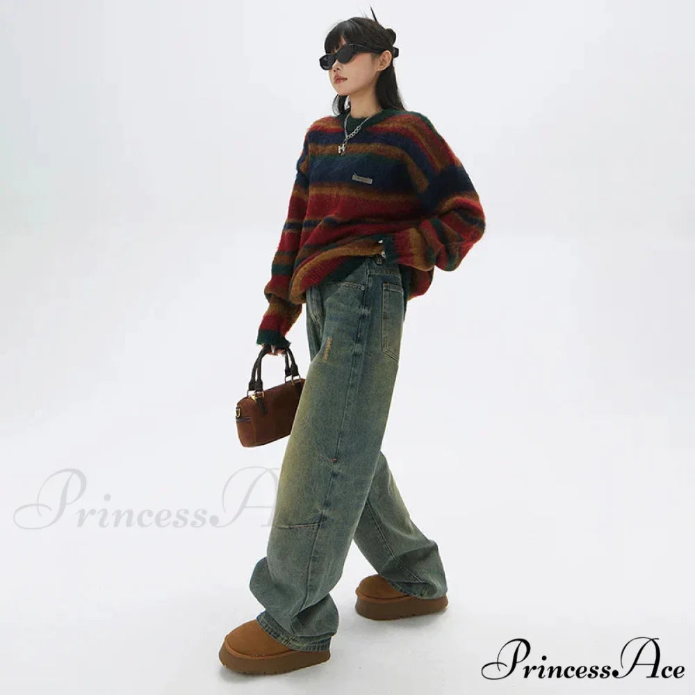 Wide Y2k Vintage Baggy Distressed Streetwear Denim Jean