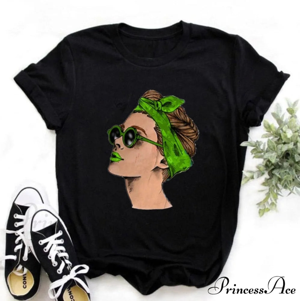 Wildflower Dandelion Print T-shirt black 4 / S