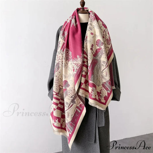 Winter Cashmere Shawl Scarf red1 scarf-241228