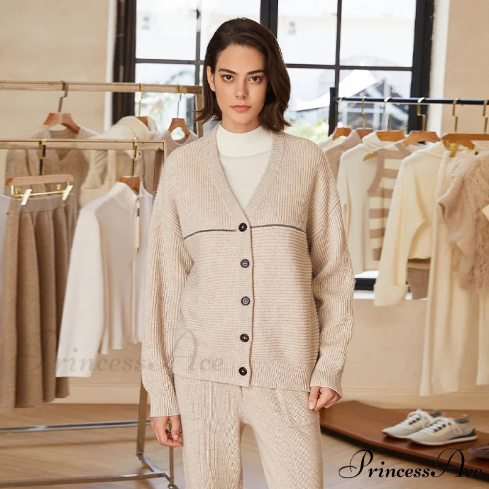 Winter Cozy Thick Merino Wool Stylish Comfortable 100% Warm Knitted Women’s Clothing Sweater WHITE / S