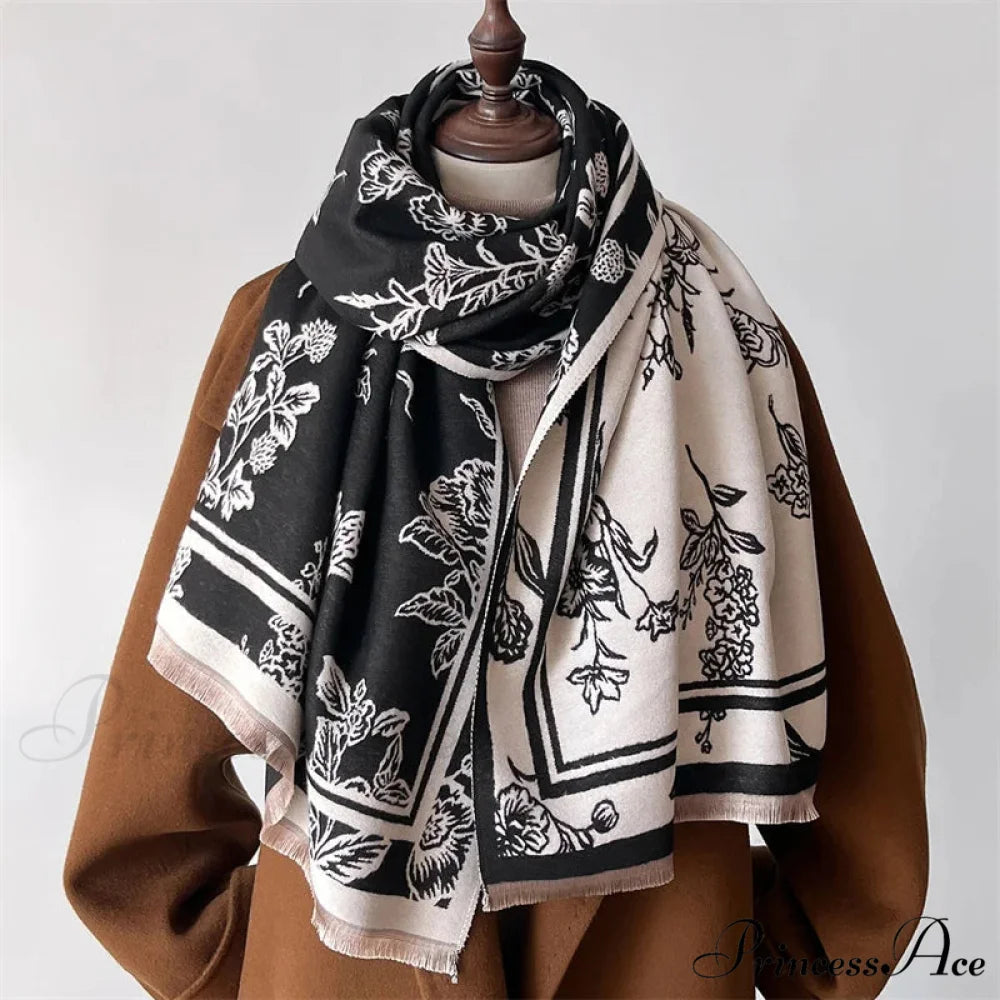 Winter Designer Cashmere Wrap Scarf black1 scarf-241228