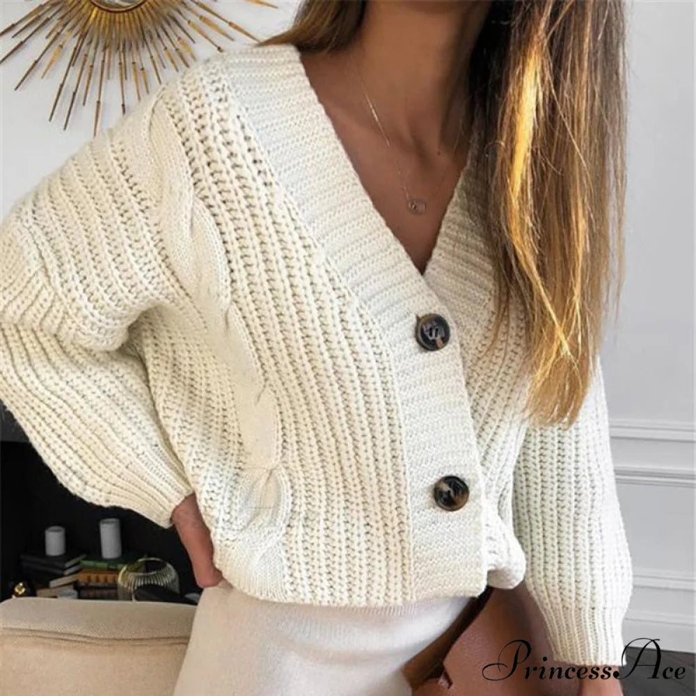 Winter Long Sleeve V Neck Jumper Cardigae