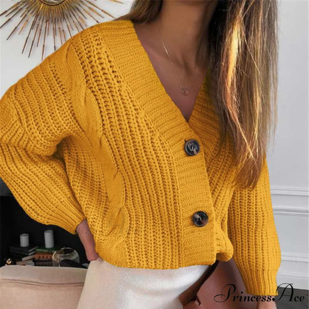 Winter Long Sleeve V Neck Jumper Cardigae