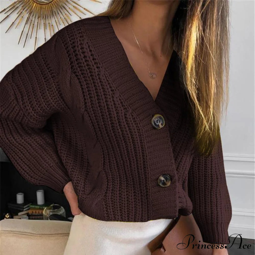 Winter Long Sleeve V Neck Jumper Cardigae