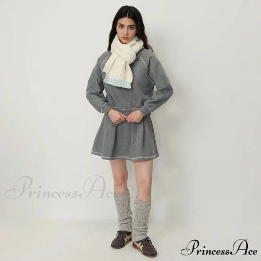 Winter Wool Blend Elegant Minimalist Two Color Splicing Scarf