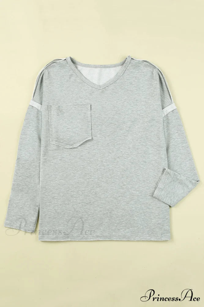 with - Arm Oversized Top Pockets Drop Gray