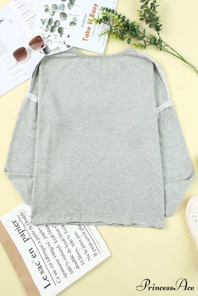 with - Arm Oversized Top Pockets Drop Gray