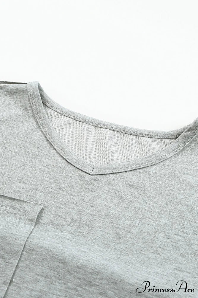 with - Arm Oversized Top Pockets Drop Gray