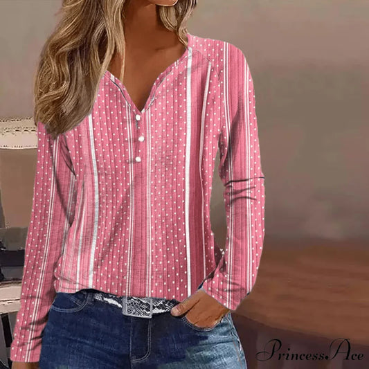 with Blouse Polka Dot Casual Pattern Pink / S