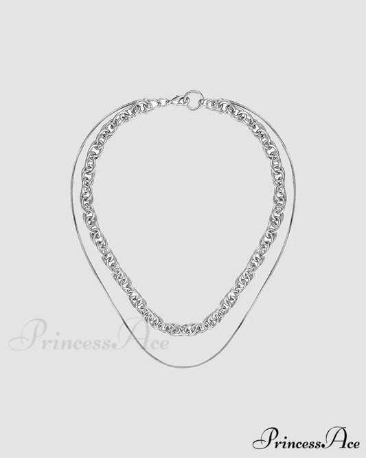 with Necklace Grunge Two Chains