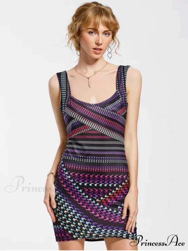 with Stunning Bodycon Mini Gown Print