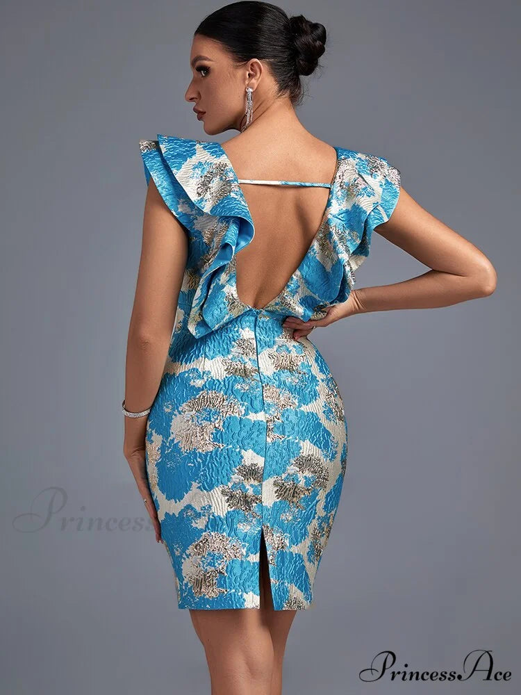 Women Blue Bodycon Dress