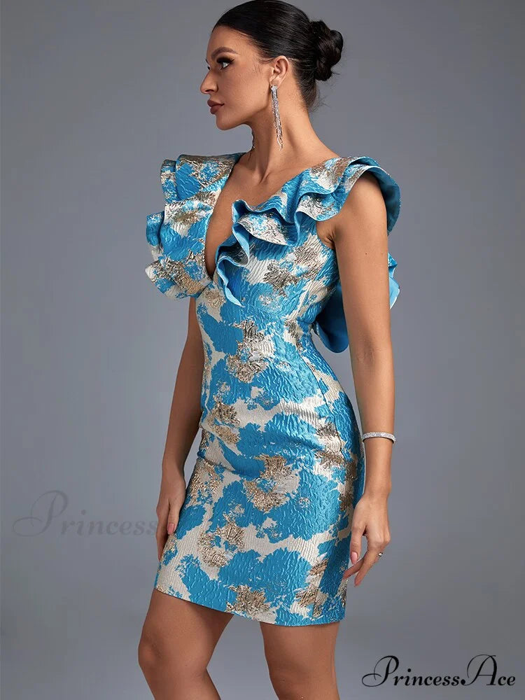 Women Blue Bodycon Dress