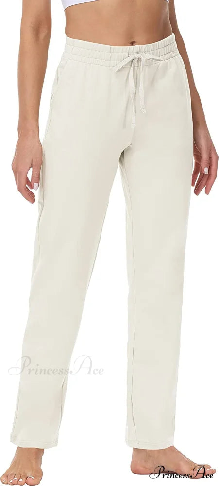 Women Capris Wide Leg Casual Jersey Sweat Pants White / 3X-Large