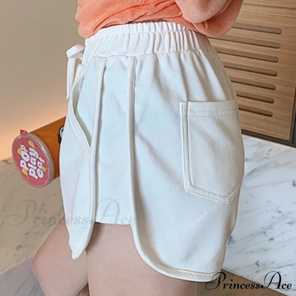 Women Elastic Pocket Shorts white / S