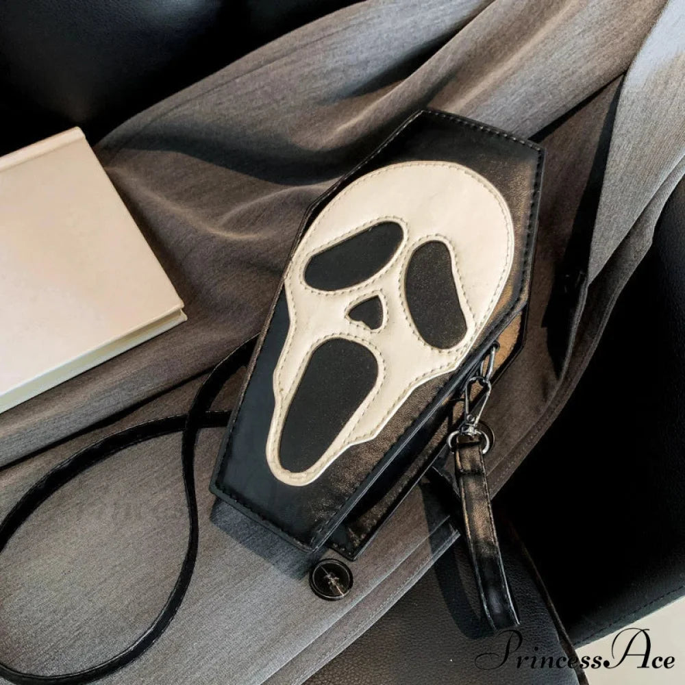 Women Gothic PU Leather Coffin Shape Punk Style Long Wallet Portable Bag