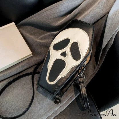 Women Gothic PU Leather Coffin Shape Punk Style Long Wallet Portable Bag