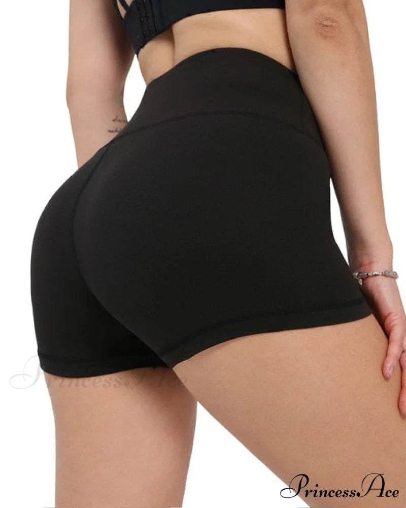 Women High Waist Female Clothing Push Up Short Black / XS