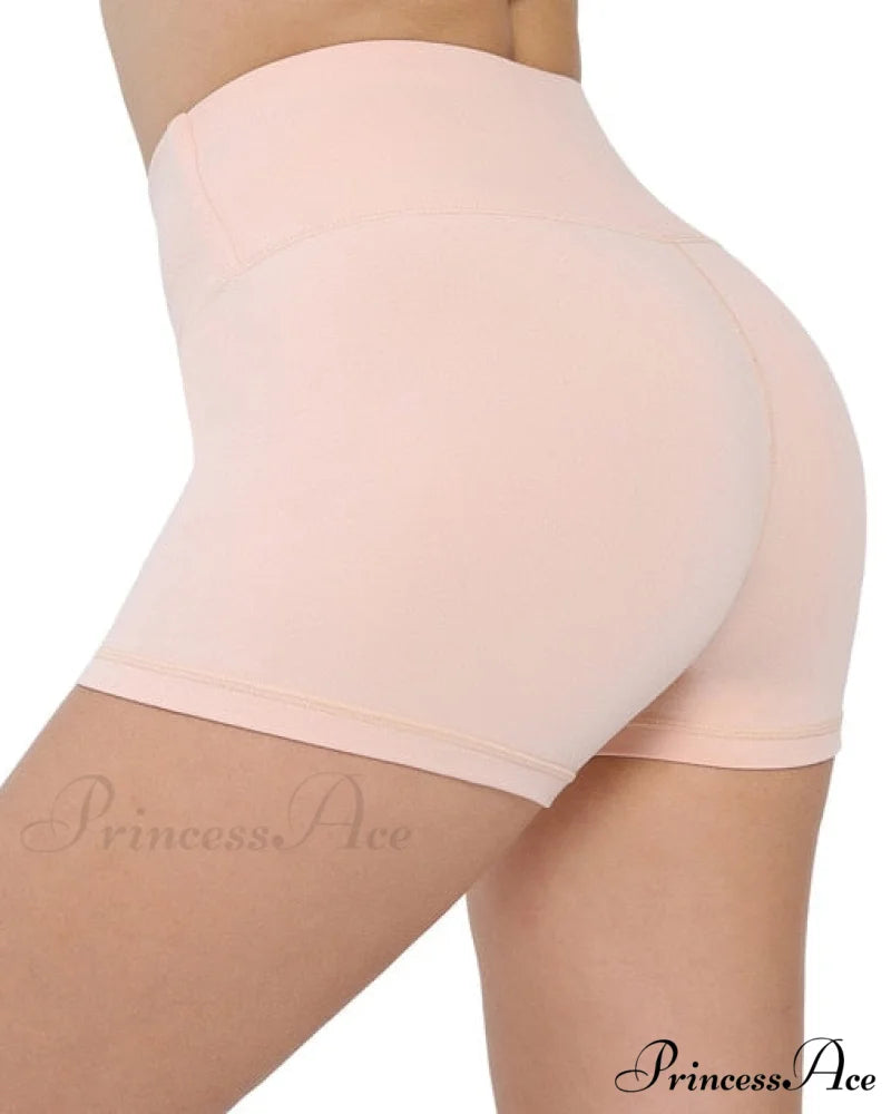 Women High Waist Female Clothing Push Up Short Pink 1 / XS