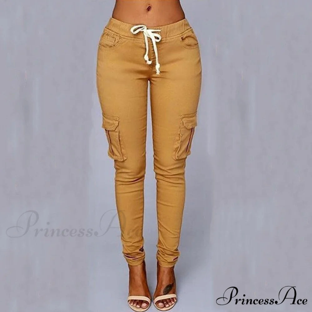 Women Ladies Trousers Military Pants Women Khaki / S