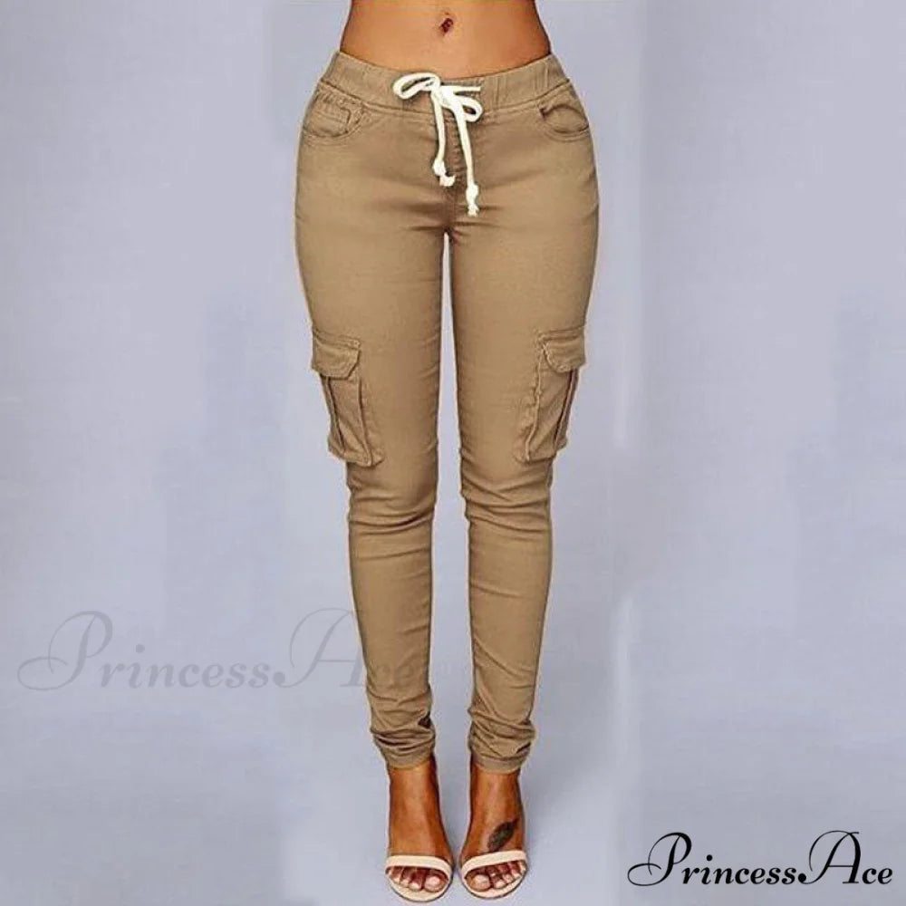 Women Ladies Trousers Military Pants Women light Khaki / S
