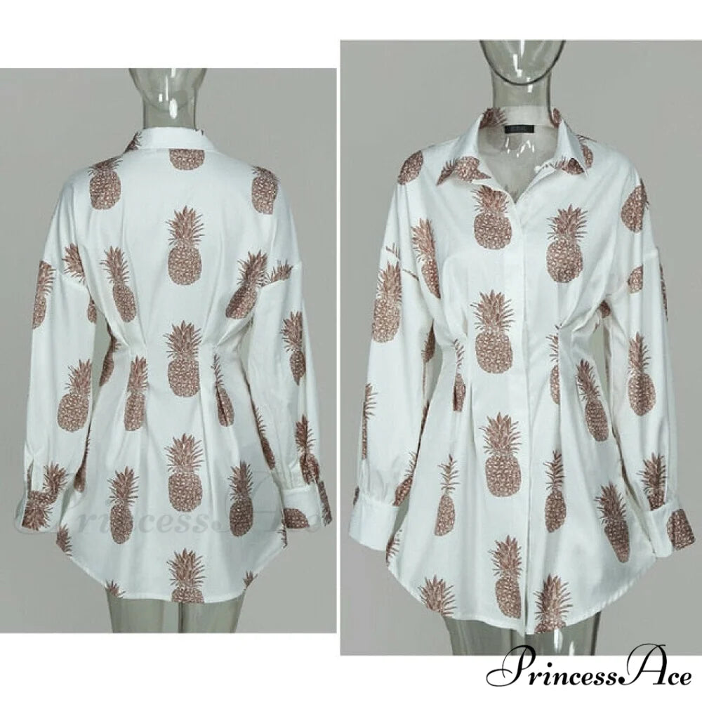 Women Long Sleeve Mini Shirt Dress red / S