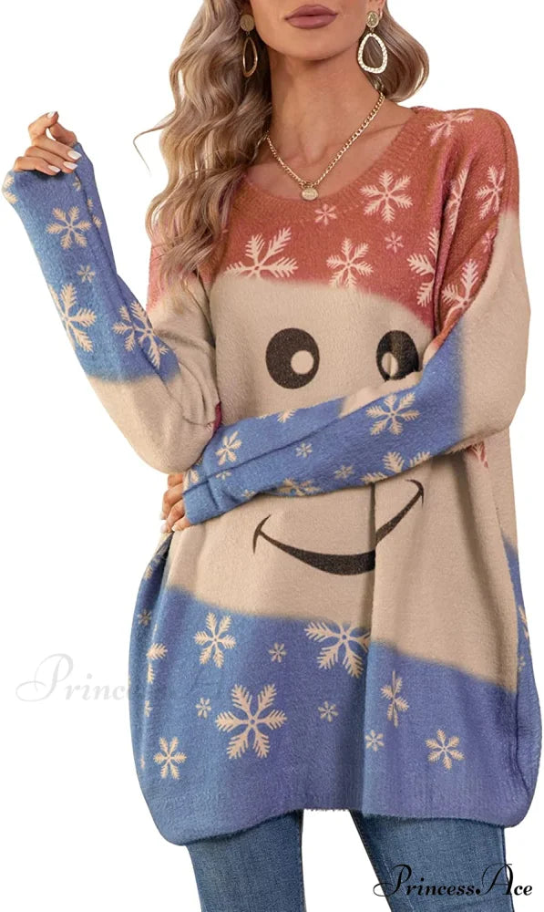 Women Oversized Pullover Casual Loose Long Sleeve Knit Sweater S01 as Picture123 / XX-Large