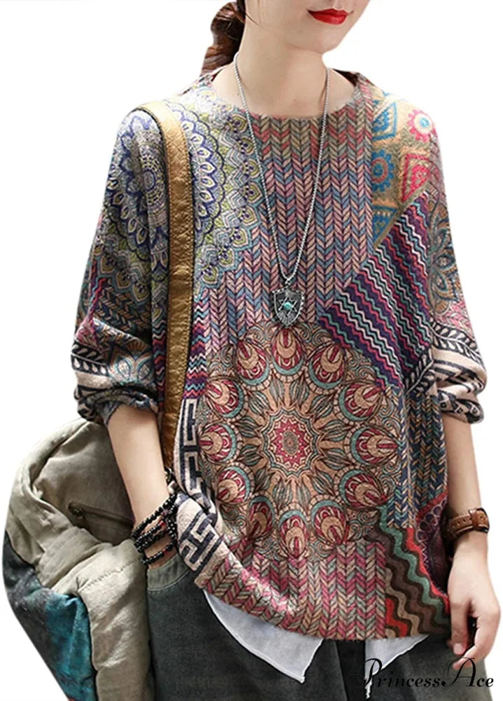 Women Oversized Pullover Casual Loose Long Sleeve Knit Sweater S01 as Picture27 / X-Large