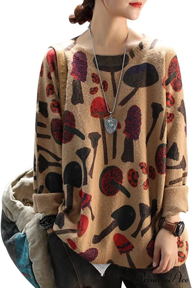 Women Oversized Pullover Casual Loose Long Sleeve Knit Sweater S01 as Picture65 / XX-Large