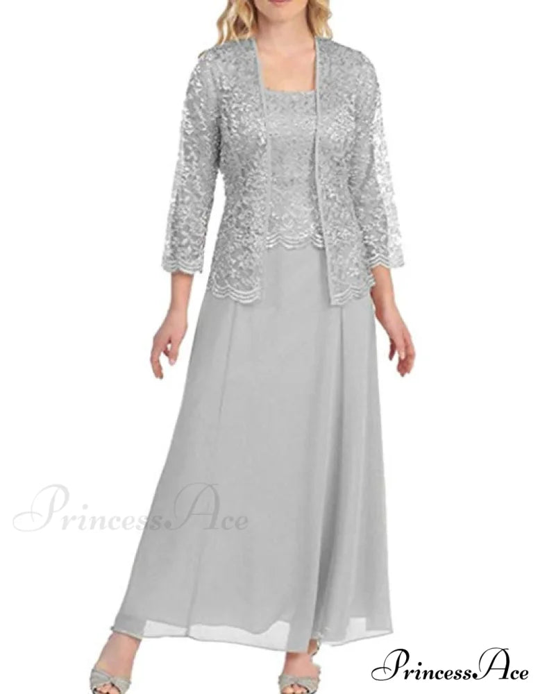 Women Plus Size Long Sleeve Lace Party Dress Solid Color Elegant Maxi Mini Dresses S / BLACK