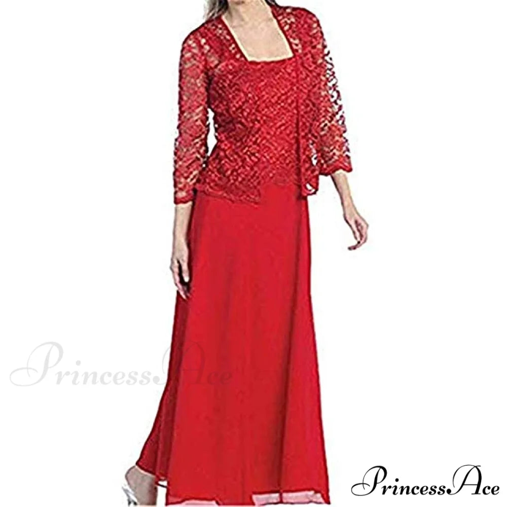 Women Plus Size Long Sleeve Lace Party Dress Solid Color Elegant Maxi Mini Dresses S / SILVER
