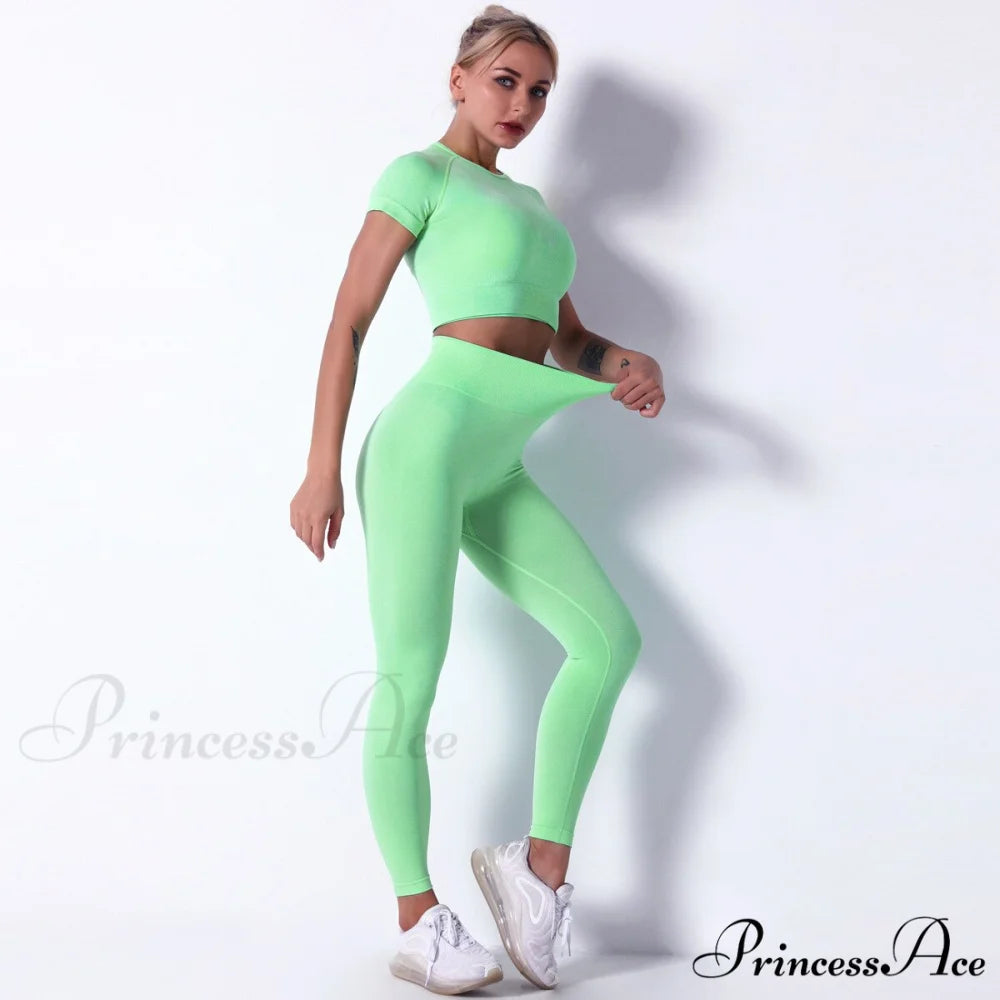 Women Seamless Sports Fitness Tracksuit Running Leggings