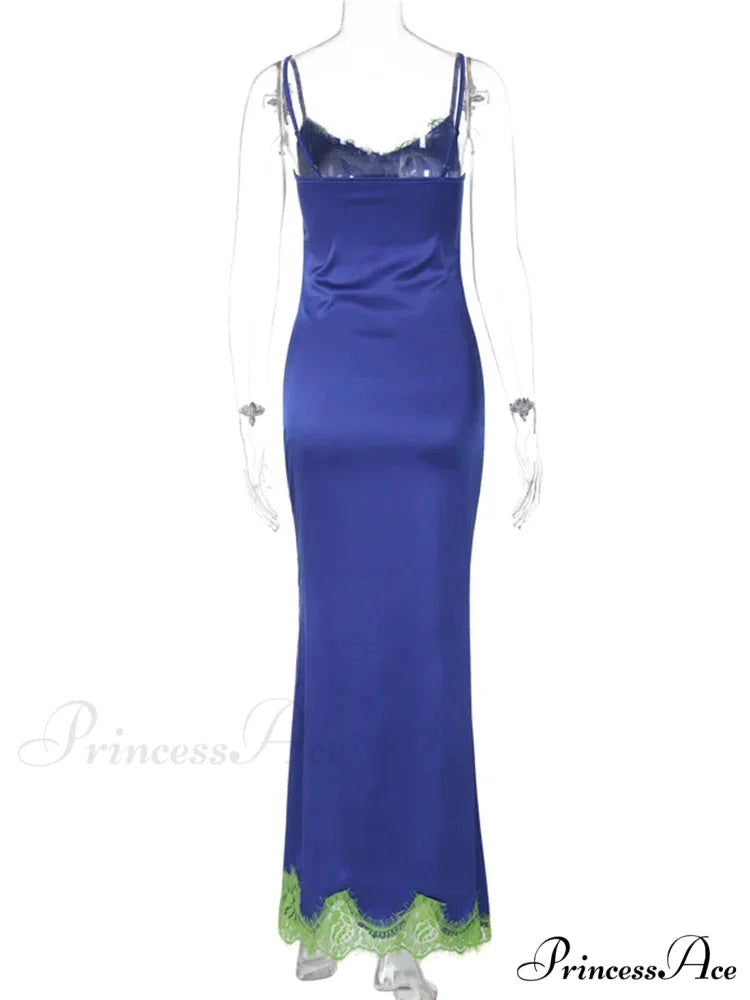 Women Sleeveless Spaghetti Strap Lace Patchwork Summer Party for Cocktail Beach Vestidos Streetwear