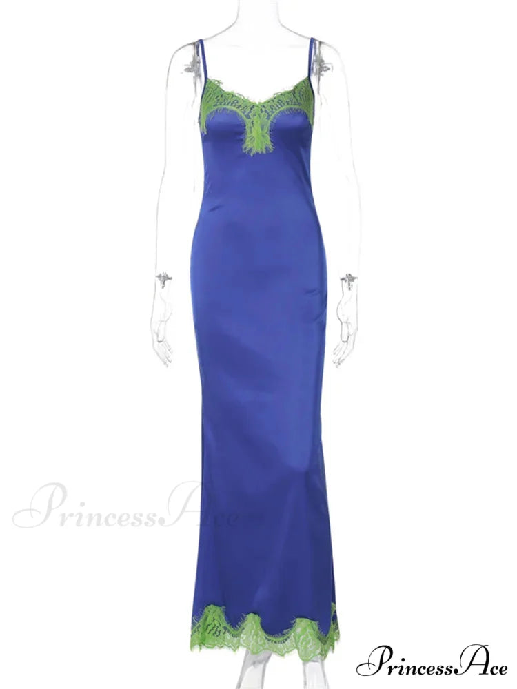 Women Sleeveless Spaghetti Strap Lace Patchwork Summer Party for Cocktail Beach Vestidos Streetwear