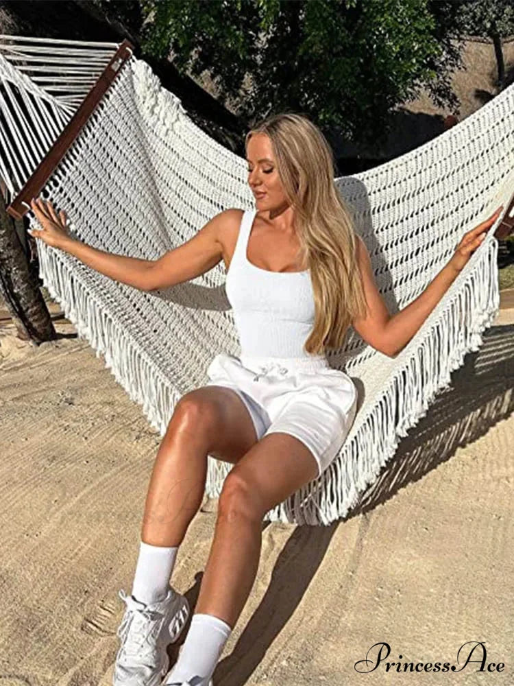 Women Square Neck Ribbed Camisole Women Summer Basic Elastic Sleeveless Crops Tank top