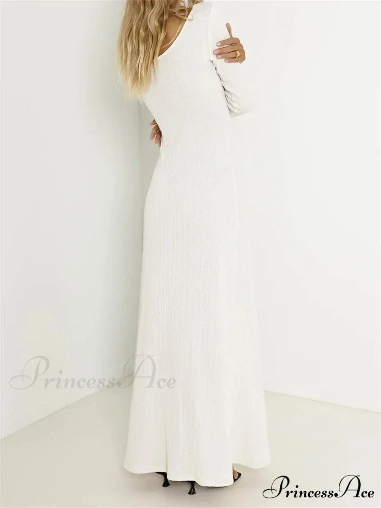 Women Vintage Elegant Sleeve Front Cutout Tie-up Solid Color Solid Color Party Autumn Vestidos