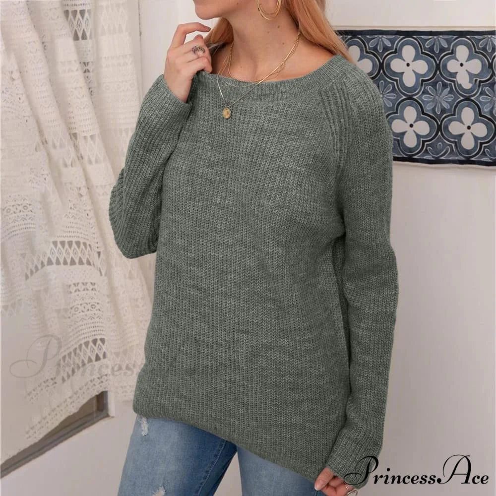 Women Winter Loose Casual Pullover Knit Sweater