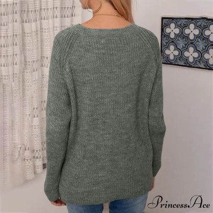 Women Winter Loose Casual Pullover Knit Sweater