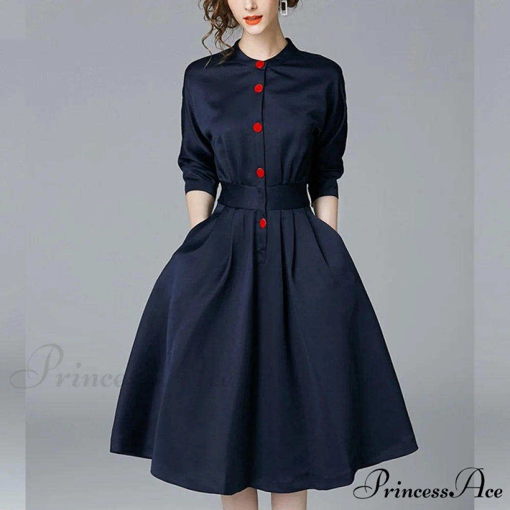 women with single-breasted shirt Elegant for and sleeves long button dress details