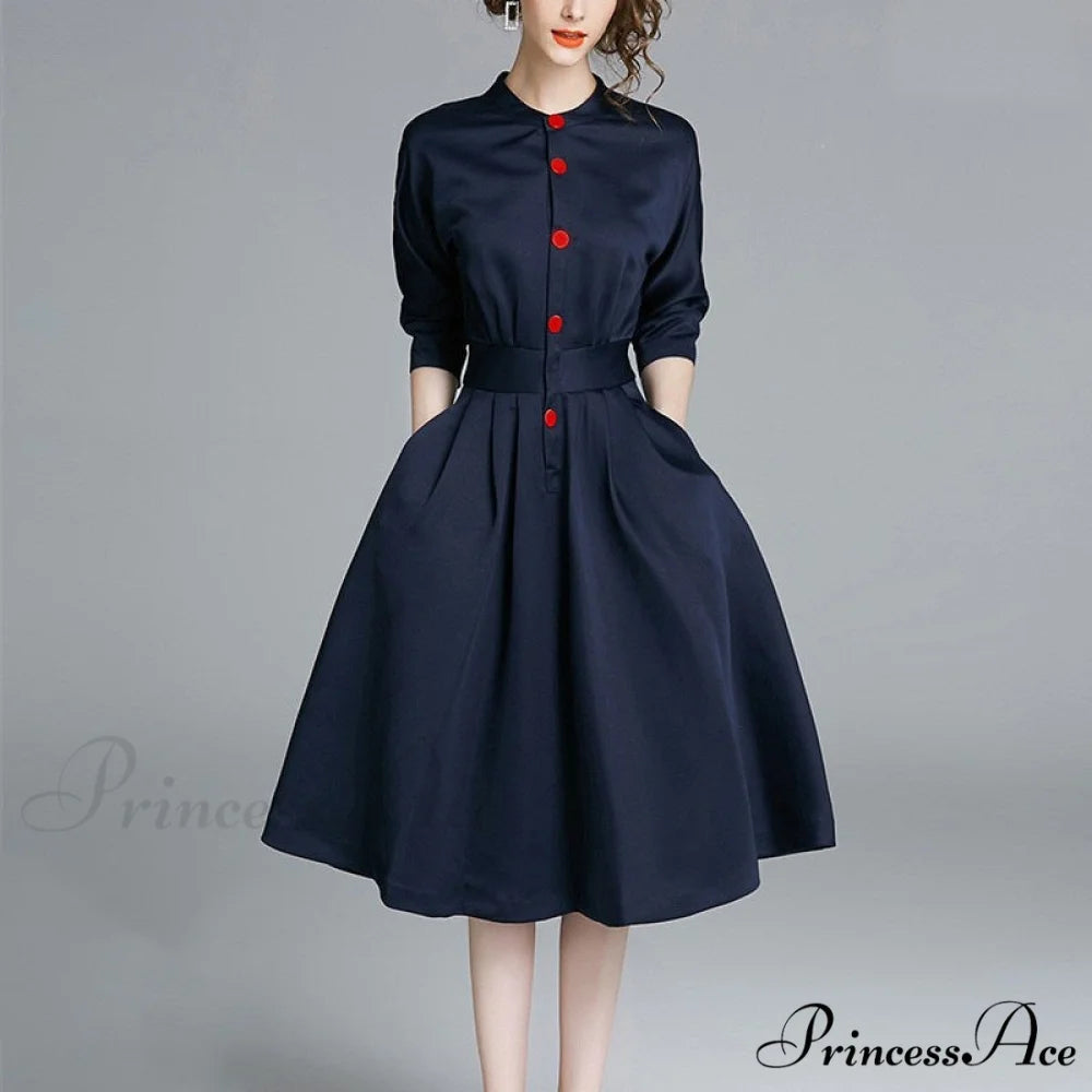 women with single-breasted shirt Elegant for and sleeves long button dress details