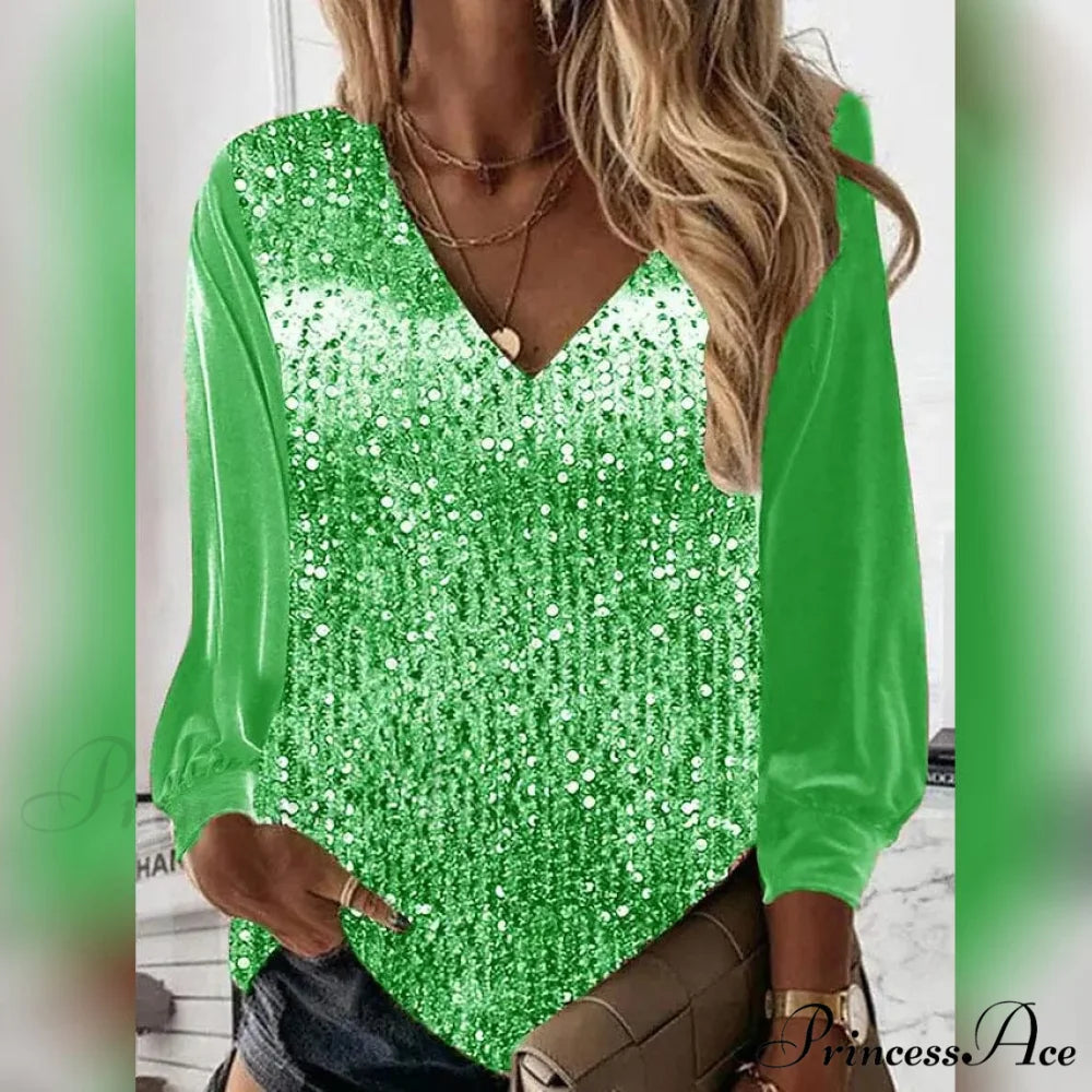 Women’s Arm Blouse Long Shirt Green / S