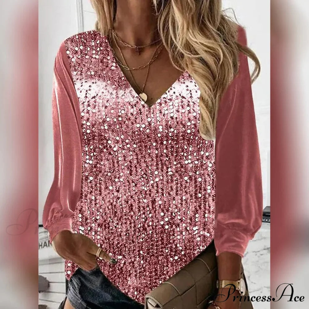Women’s Arm Blouse Long Shirt Pink / S