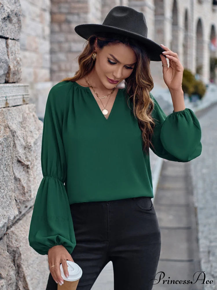 women’s autumn casual tops and for V-neck loose winter
