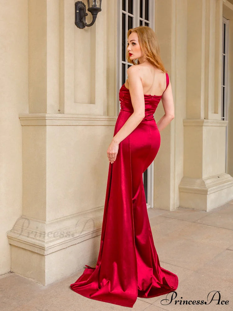 Women’s Blue Evening Green Gown Full-Length Party Royal with Sexy Gown Satin Long Ribbon Draped Dress
