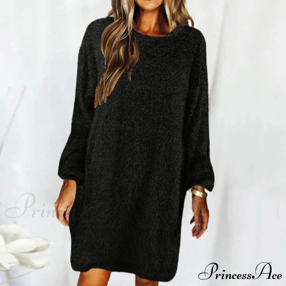 Women’s Casual Floral Splicing Printed Round Neck Midi 2024 New Spring Autumn Fashion Loose Long Sleeve Dress