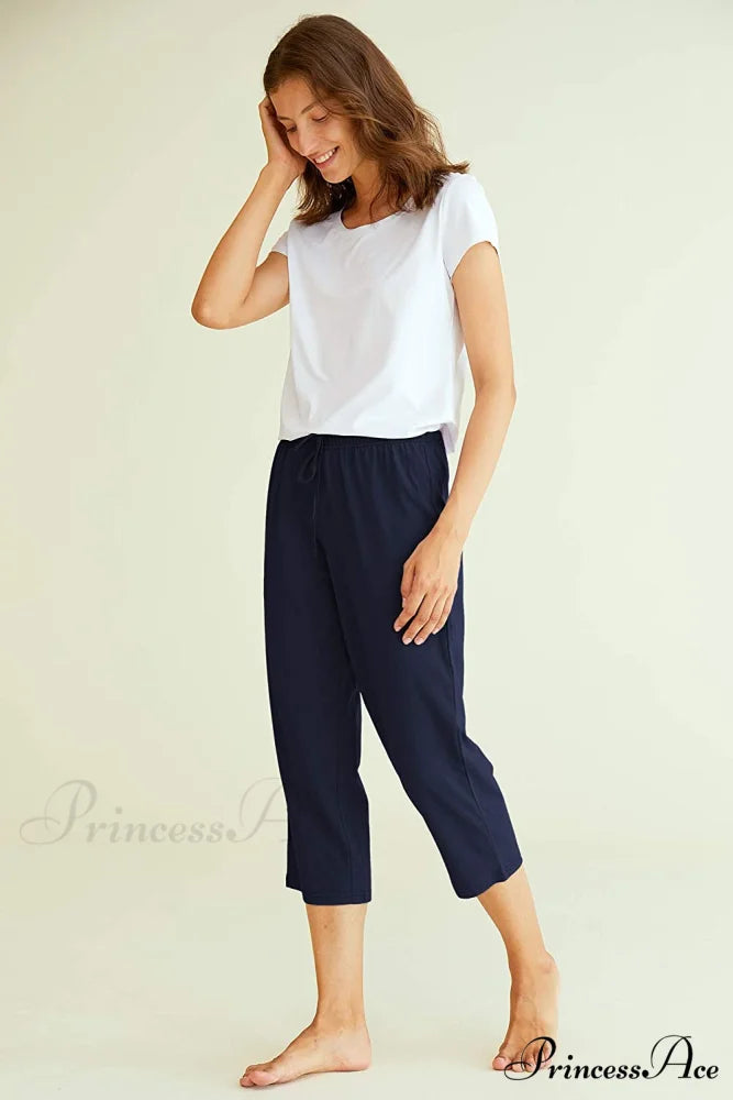 Women’s Cotton Capri Pants Sleep Capris