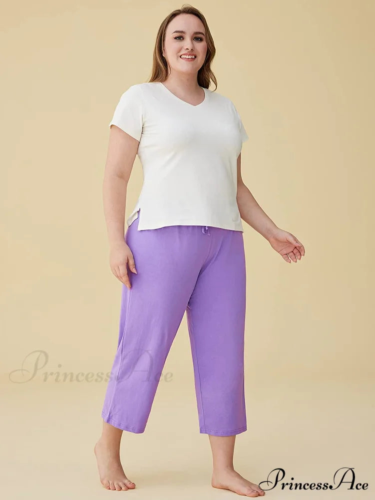 Women’s Cotton Capri Pants Sleep Capris