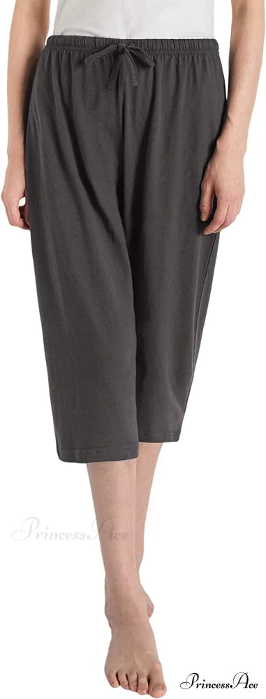Women’s Cotton Capri Pants Sleep Capris Gray / Medium