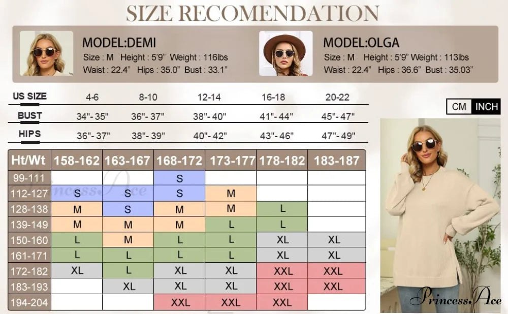 Women’s Crew Neck Lantern Sleeves Side Slit Ribbed Sweater